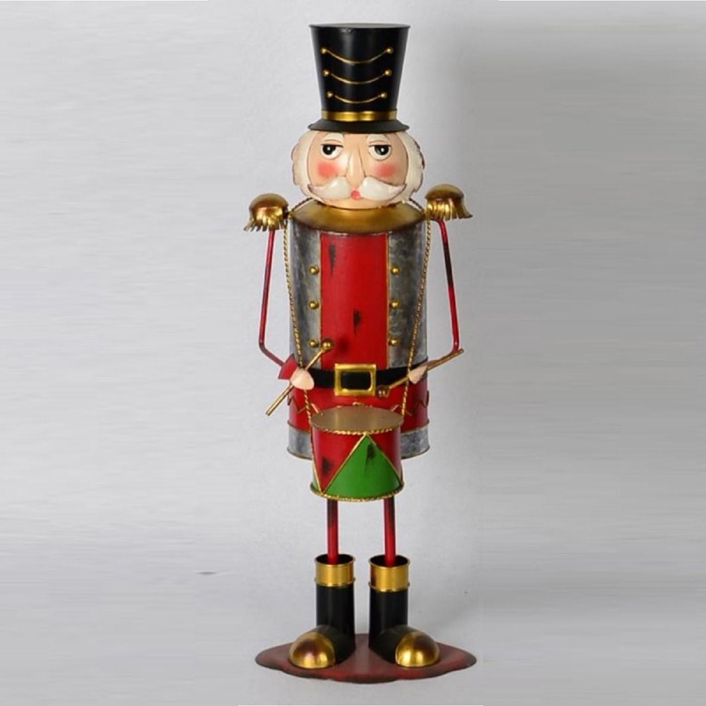 Tall Iron Nutcracker Figurine With Drum Hans Lesera