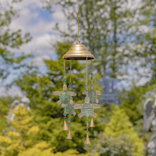 6 Assorted Dangling Turtle Wind Chimes with Bells