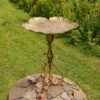 30.3" Tall Gold Birdbath-Feeder with Ornate Stand - Image 2