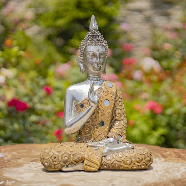 16 Tall Polyresin Preaching Tibetan Buddha in the Vitarka Mudra