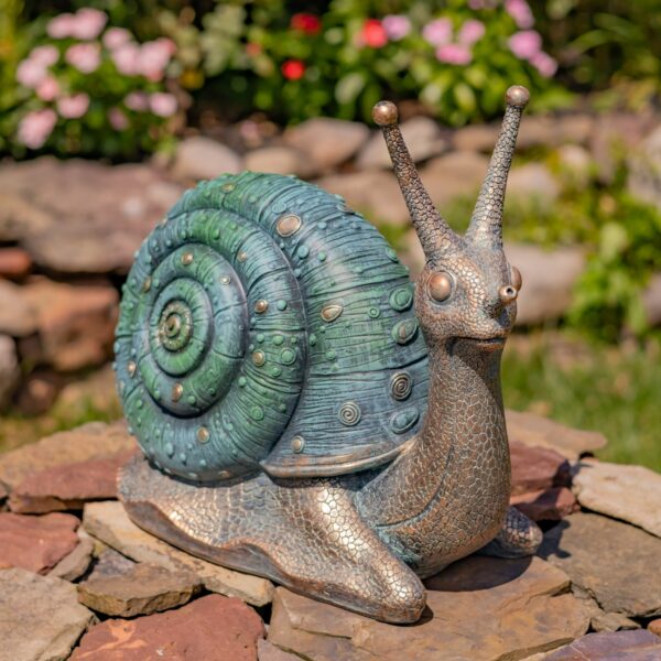 11" Polyresin Snail Garden Statue "Turbo"