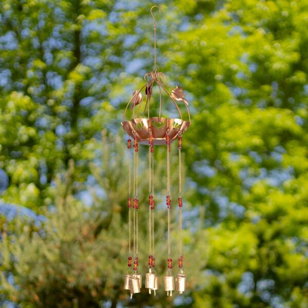 Metallic Boho Iron Bird Feeder Wind Chime – Available in Copper & Silver