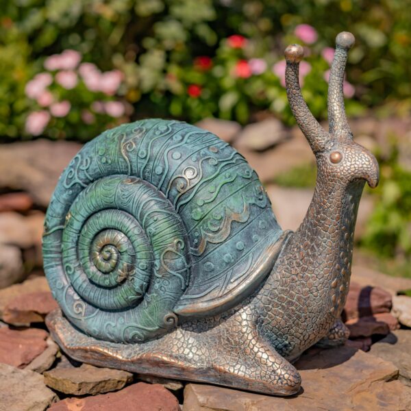 11" Polyresin Snail Garden Statue "Rocket"