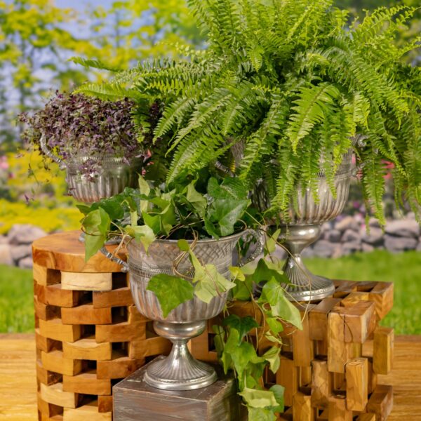Frosted Silver Metal Urn "Sancus" - 3 Size Options