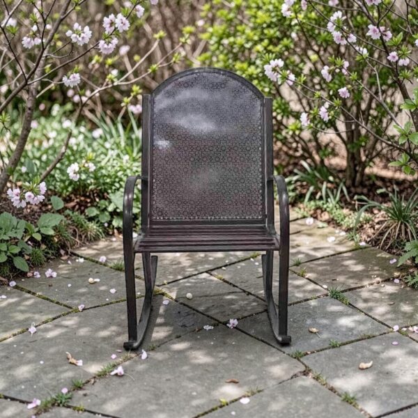 Tsugo Iron Garden Rocking Armchair in Antique Bronze