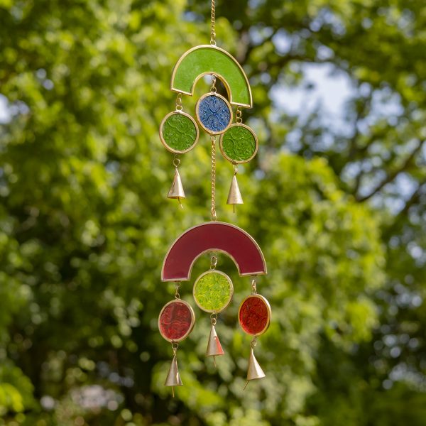 6 Assorted Geometric Suncatcher Wind Chimes "Greenwich Wind Chimes"