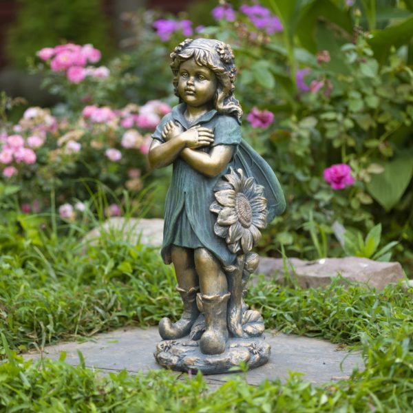 27 in. Tall Fairy Garden Statue with Crossing Arms "Tush"