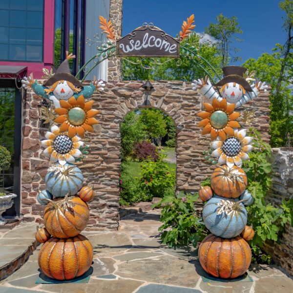 9 ft. 9 in. Tall Thanksgiving Harvest Arch with Scarecrows, Sunflowers & Pumpkins