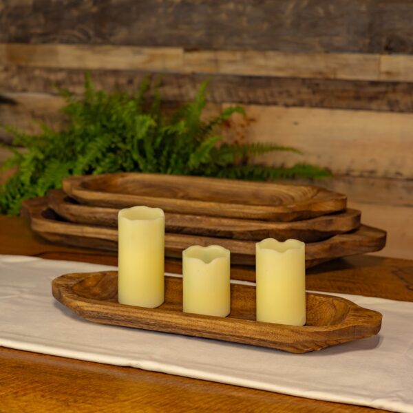 Set of 4 Assorted Rectangular Wooden Serving Trays "Taos"