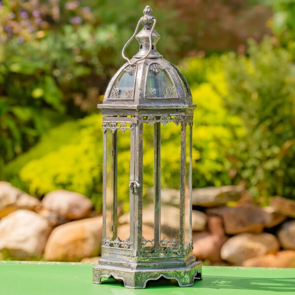 Tall Gothic Revival Iron/Glass Terrarium "Belladonna" in 2 Color Options