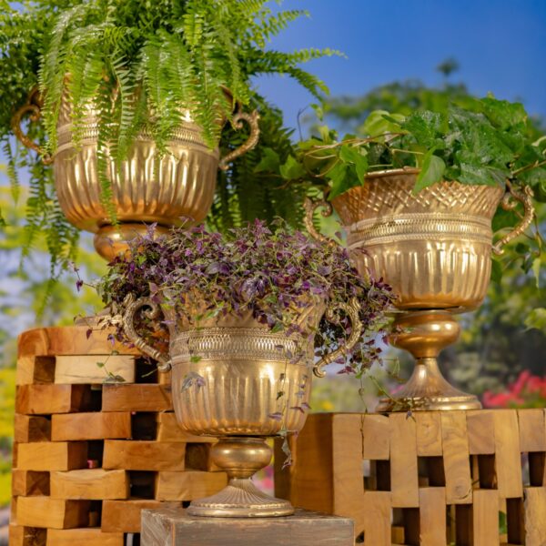 Frosted Gold Metal Urn "Sancus" - 3 Size Options