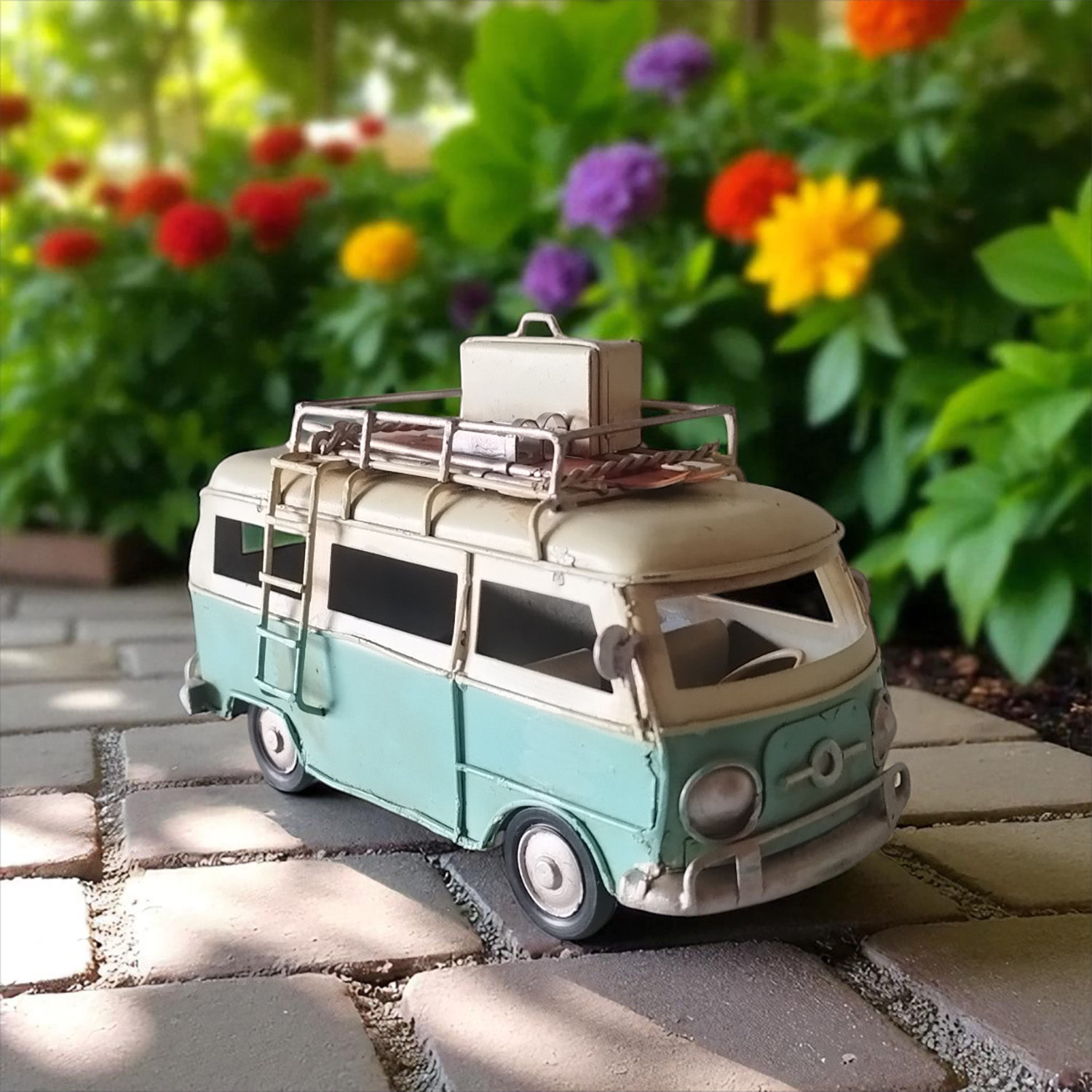 Vintage Style Vacation Bus Tabletop Accent