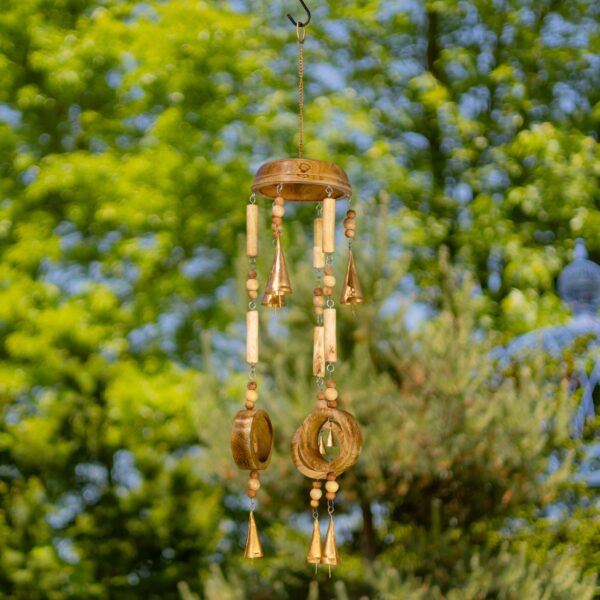 Boho Brass & Beech Harmony Wind Chime