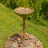 29.5" Tall Gold Round Metal Plant Stand-Birdfeeder