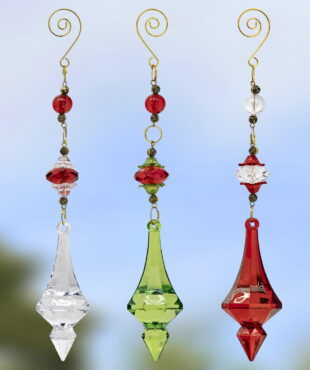 9 Long Hanging Acrylic Crystal Decoration in 3 Assorted Colors