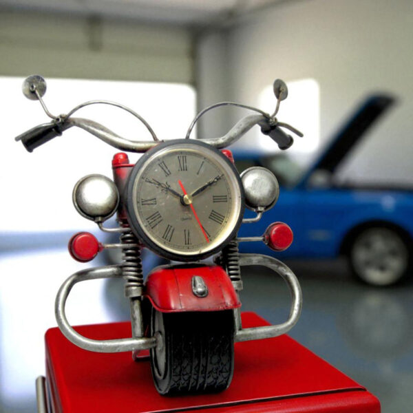 Iron Motorcycle Tabletop Clock