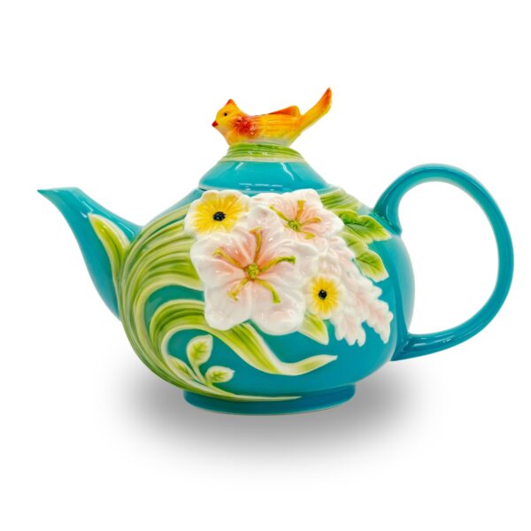 8" Hand Painted Decorative Teapot Accent "Atlas"