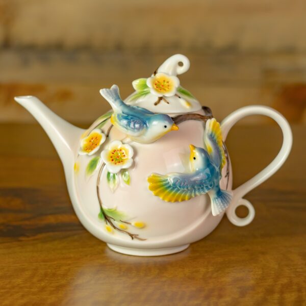 9" Hand Painted Decorative Teapot Accent "Charaya"