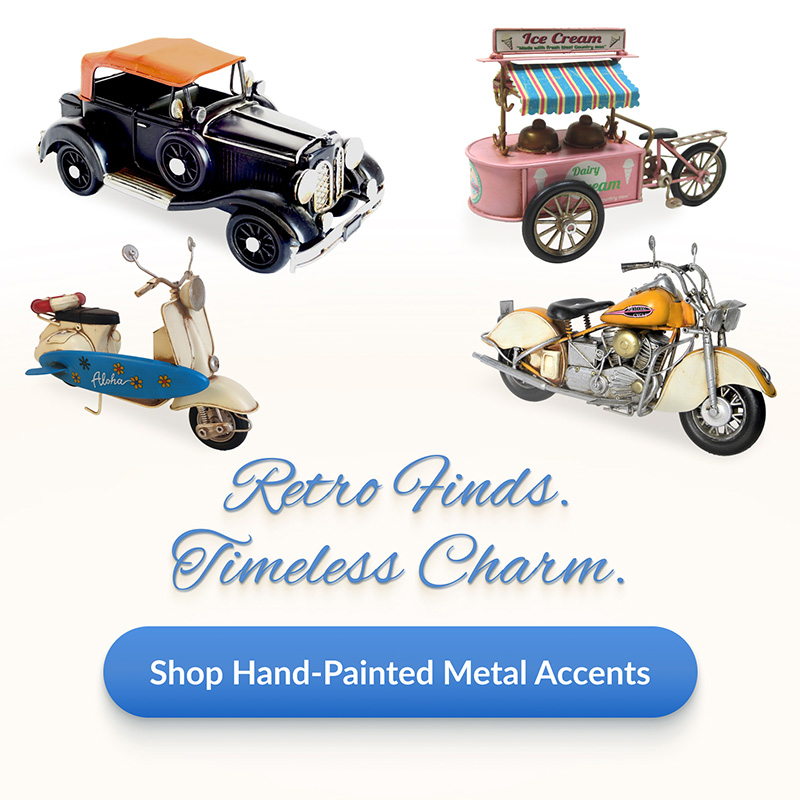 Retro Finds, Timeless Charm | Shop Hand-Painted Metal Accents at Can't-Miss Prices