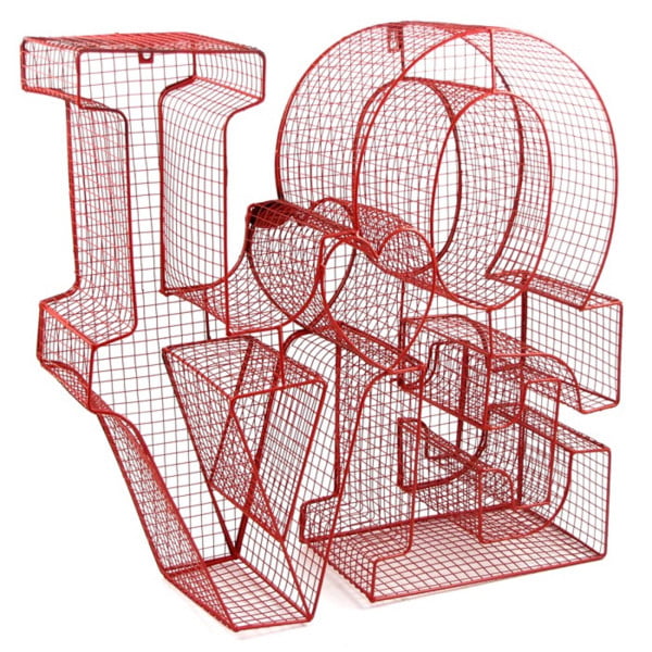 Metal mesh LOVE sign wall decor