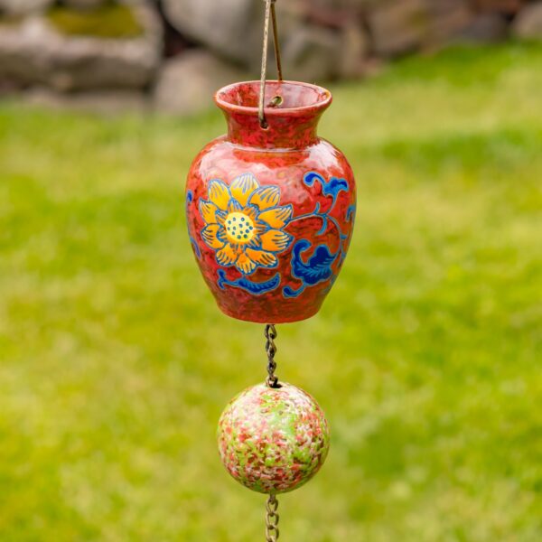 Set of 6 "Terravinna" Hand-Painted Porcelain Rain Chains