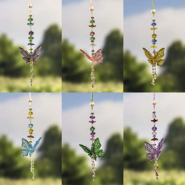 Six Acrylic Butterflies in different Colors