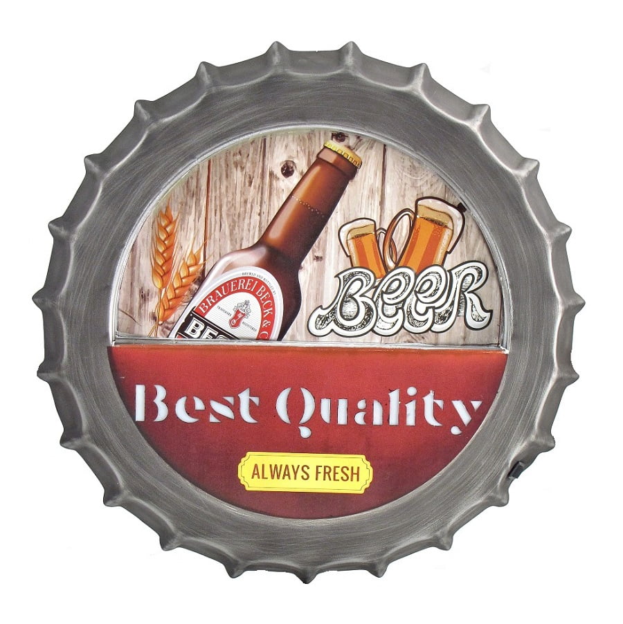 Beer - Retro Style Iron Bottle Cap Wall Decor