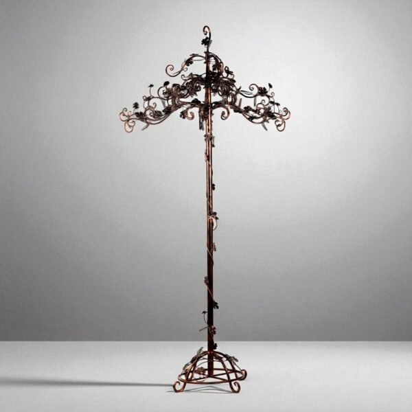 95" Tall Large Standing Iron Rose Tree Display "Stephania"