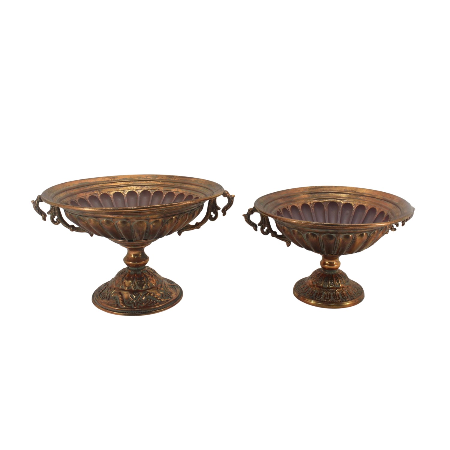 Set of 2 Assorted Metal Urns "Aeneas"