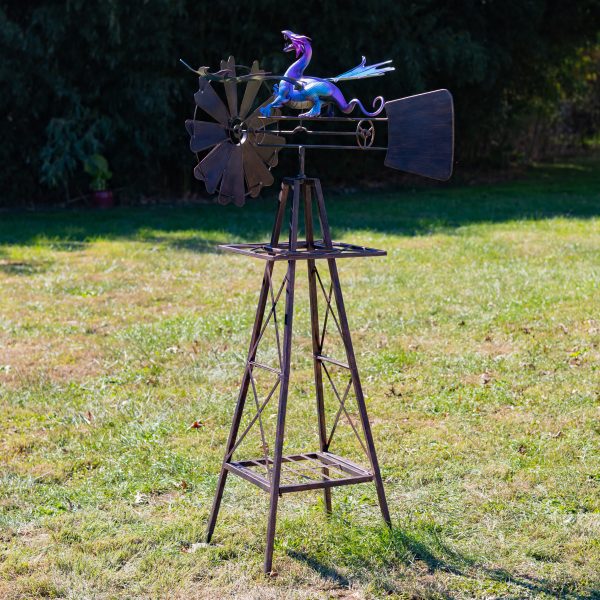 Iridescent Dragon Windmill (Five Feet Tall)