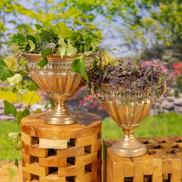 Frosted Gold Metal Urn "Liber" - 2 Size Options