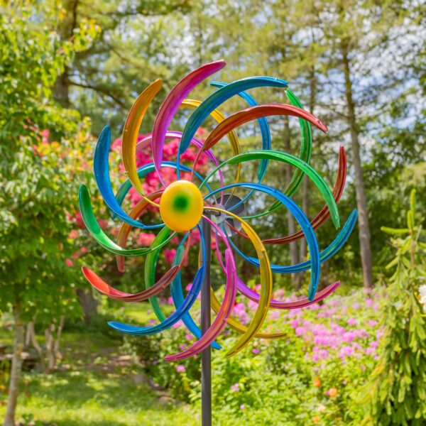 70" Tall Abstract Metal Windmill Stake "Eliana"
