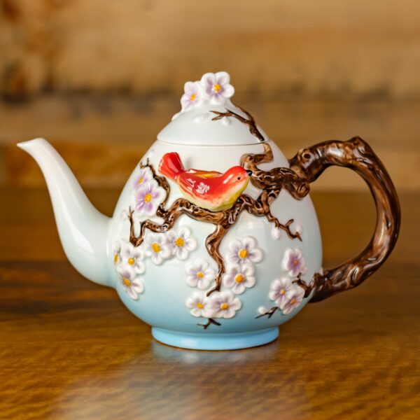 8.75" Hand Painted Decorative Teapot Accent "Afina"
