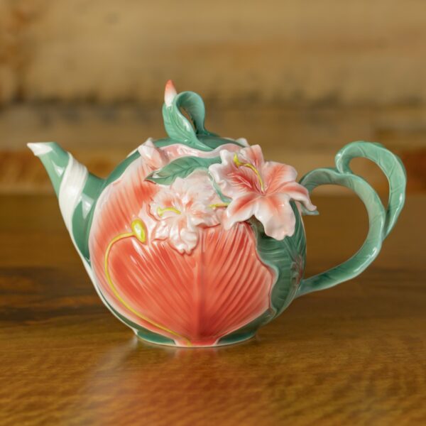 9" Hand Painted Decorative Teapot Accent "Lilly"