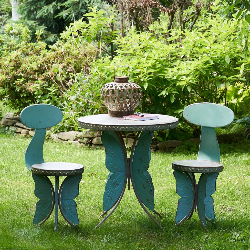 Old Style Galvanized Butterfly Bistro Set