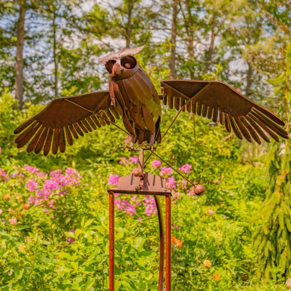 58" Tall Medium Metal Owl Rocking Stake "Wendy"