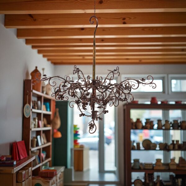 47.25" Hanging Iron Rose Tree Chandelier "Stephania"