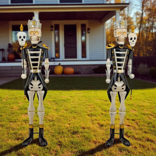 Set of 2 Assorted Silver Ancient Skeleton Sentry Soldiers "Chicahua & Chipahua"