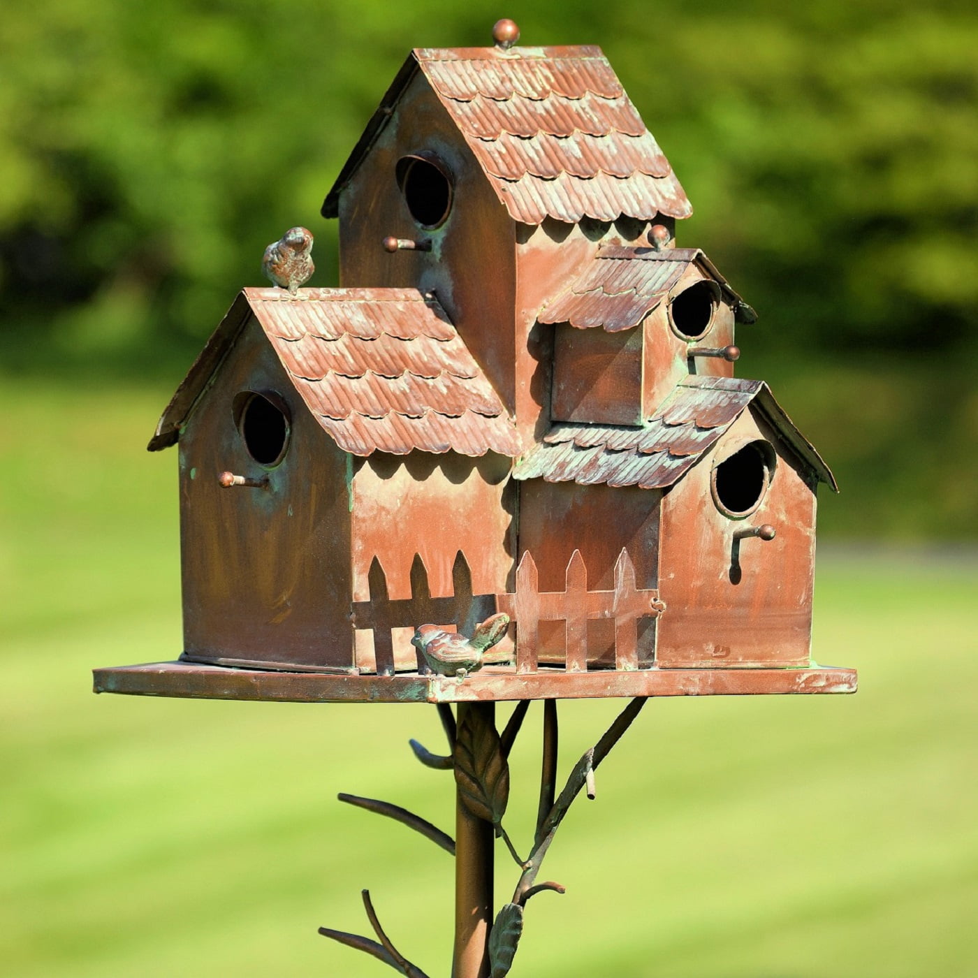 Country Style Iron Birdhouse Stake "Doylestown"