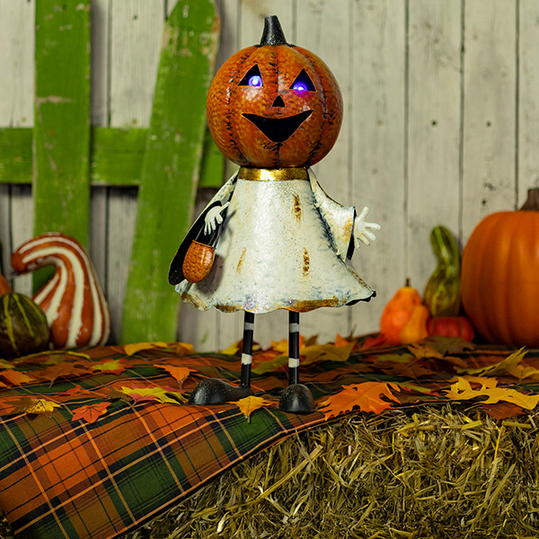 Alexie Jack-O-Lantern Ghost Halloween Figurine with LED Lights