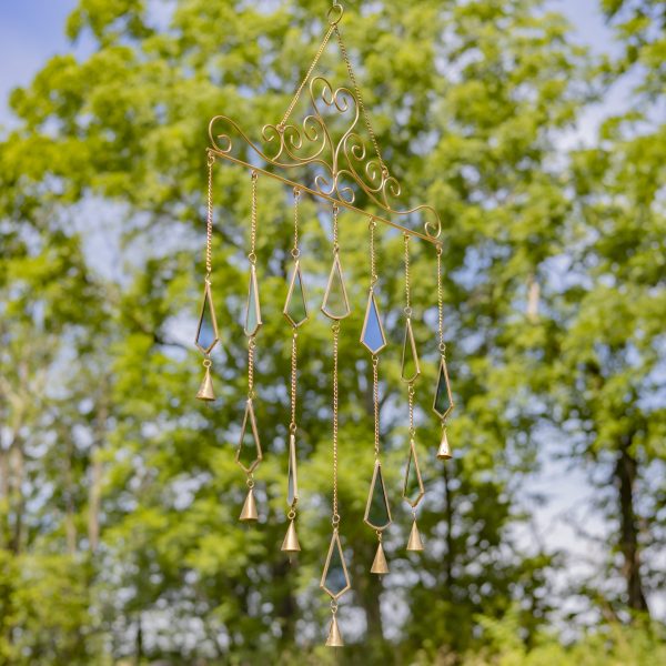 6 Assorted Dangling Geometric Gemstone Wind Chimes "Jasper Wind Chimes"