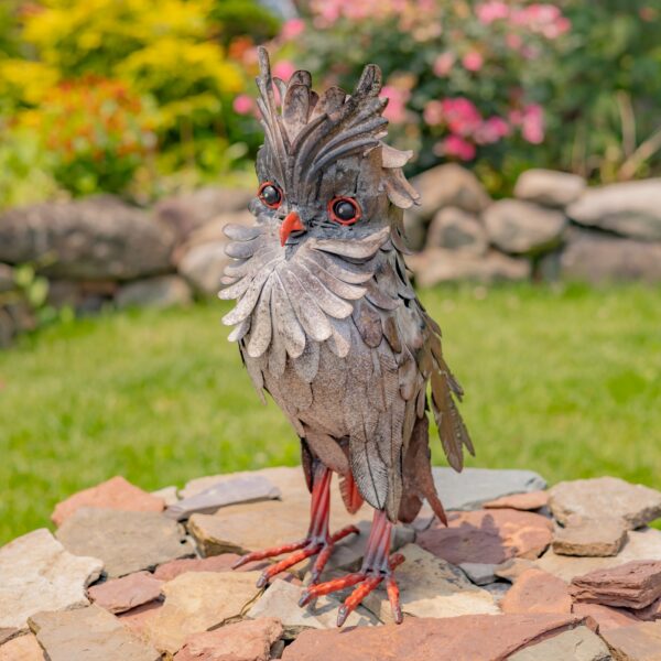 16.25" Tall Metal Great Horned Owl Accent "Hickory"