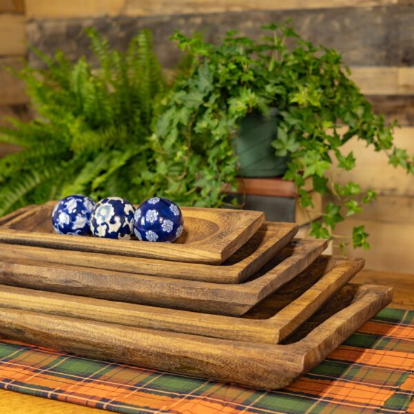 Set of 5 Assorted Rectangular Wooden Serving Trays "Deadwood"