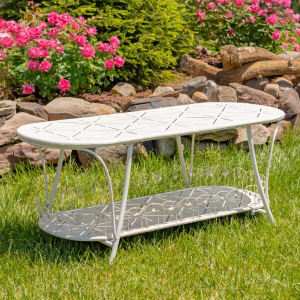 47.25" Embellished Oval Metal Garden Table "Toulouse 1275"