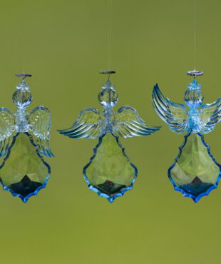 Three Acrylic Angels in a Blue Finish