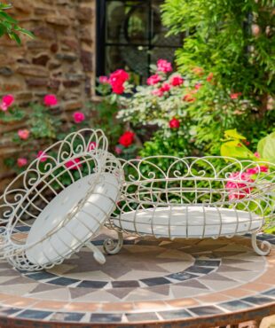 Each basket is carefully hand painted with a distressed and dynamic finish