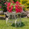 32" Tall Metal Garden-Flower Cart with Handle & Wheels "London 1820" - Image 8