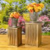 Set of 2 Assorted Gold Metal Decorative Pedestal Pillars (2 Assorted Colors) - Image 3