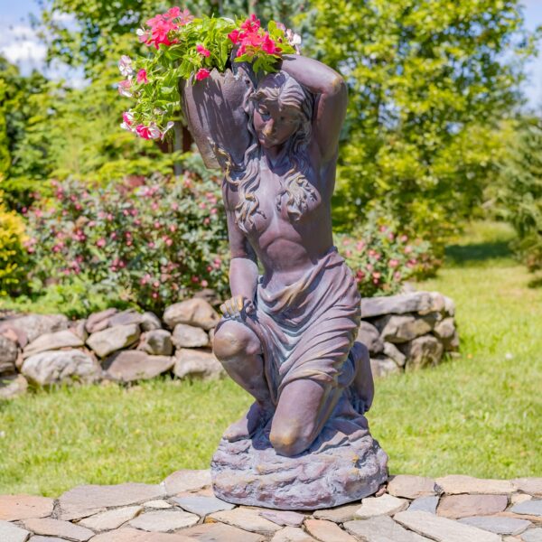 41" Tall Lady Kneeling with Urn on Shoulder Garden Statue "Rachael"