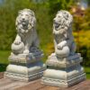 12" Tall Magnesium Rectangular Pedestal Base (for 26.5" Lion Sentry Statues) - Image 10